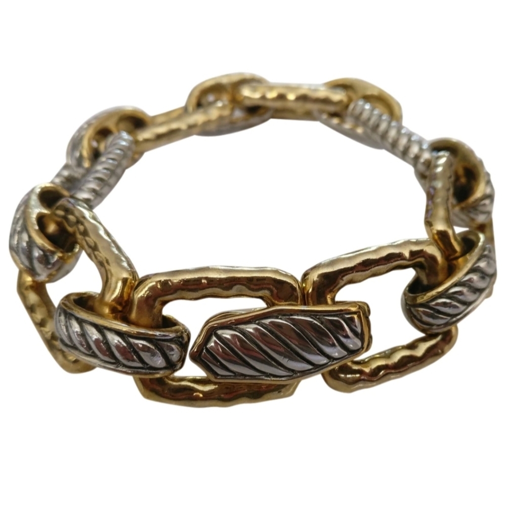 🇨🇦 Vintage gold and silver plated metal bracelet